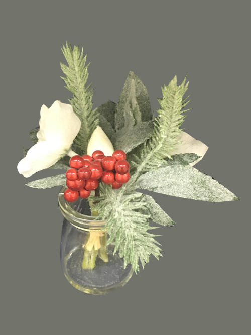 silk christmas flower in vase for home office decors